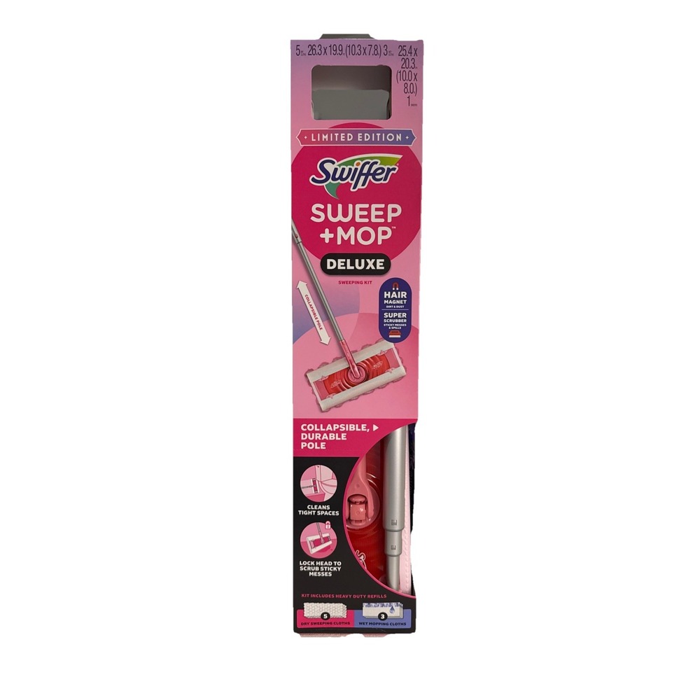 Swiffer Wicked Pink Sweep & Mop Deluxe 2-in-1 Kit‎ Limited Edition LE NEW Glinda